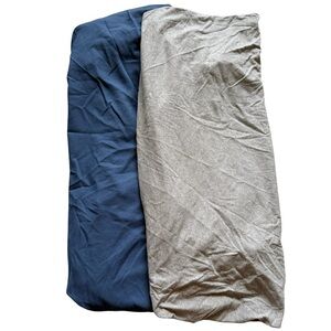 Cotton Fitted Crib Sheet Bundle of 2 Gray and Blue